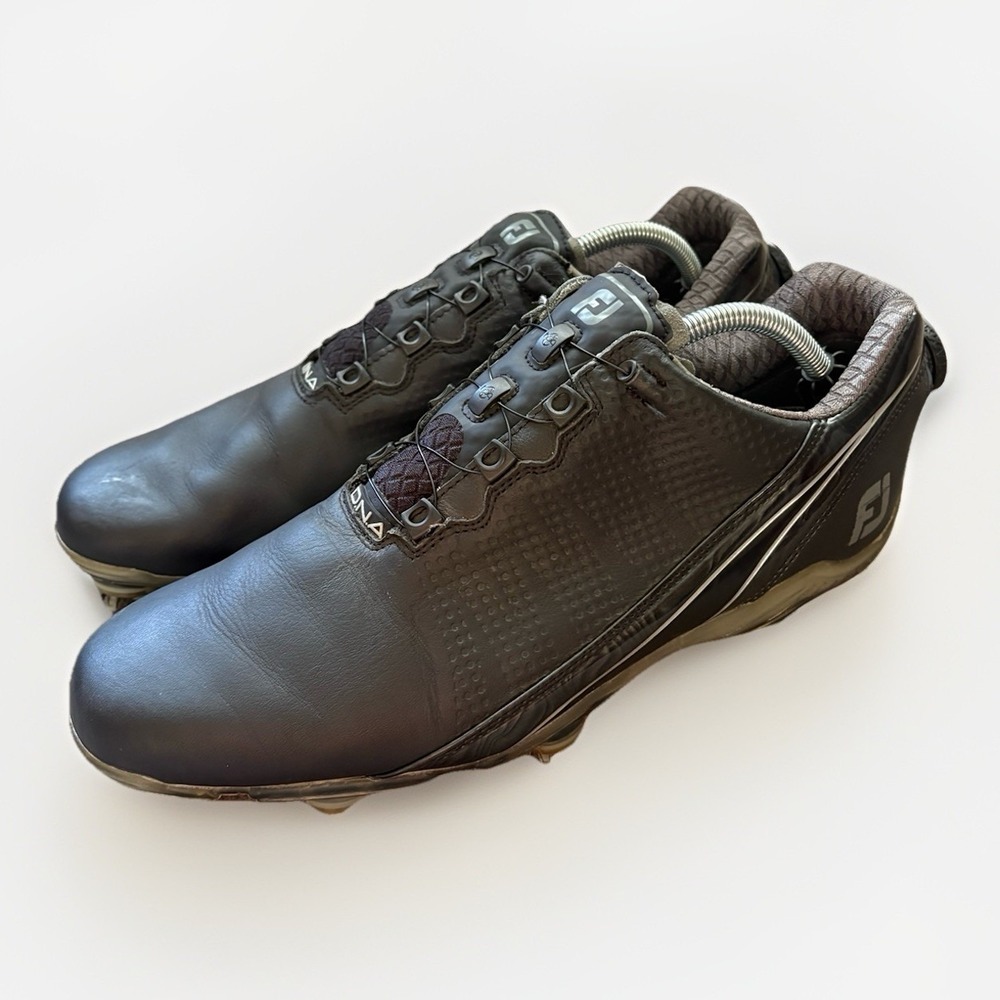 FootJoy Men's 11 M Black DNA 2.0 Golf Cleats Low FJ Spikes BOA Closure System